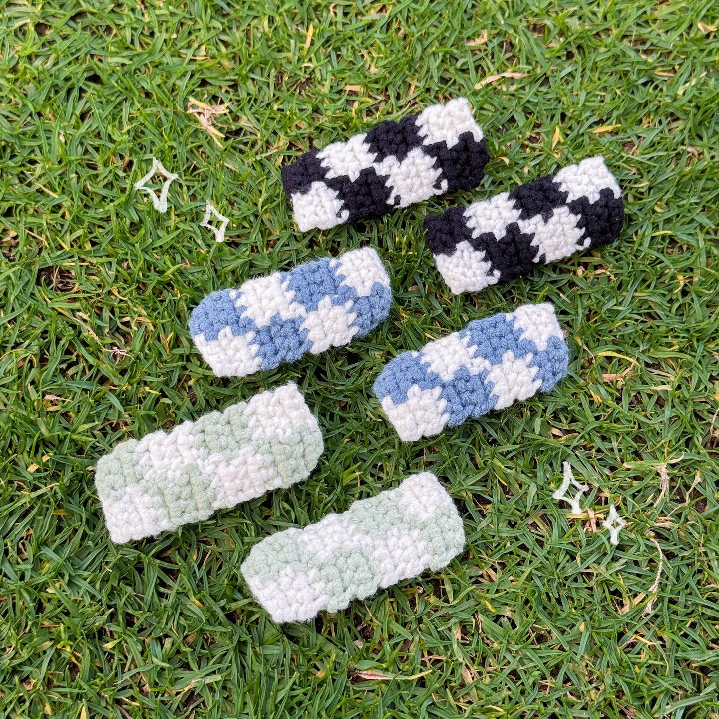Playful Checkered Hair Clip (a pair)