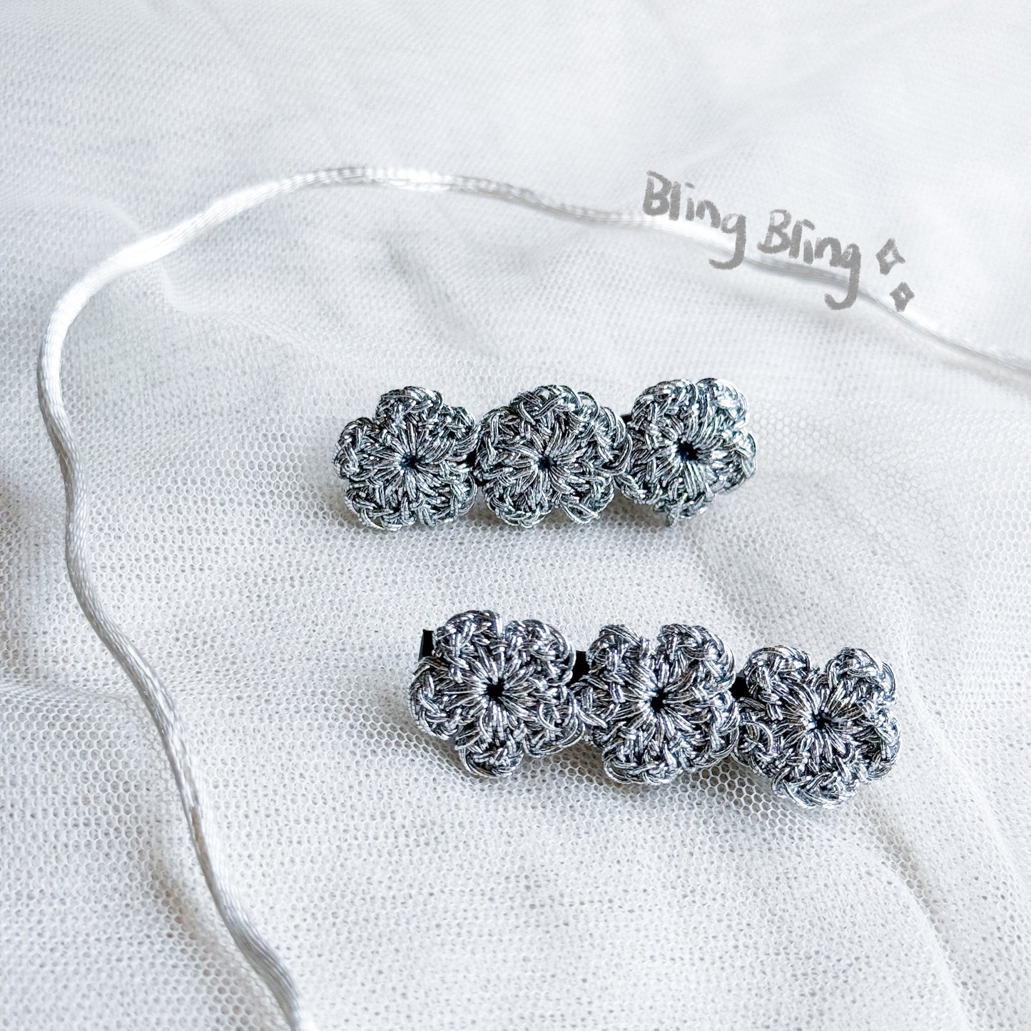 Bling Bling花花髮夾(一對)