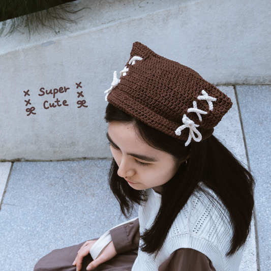 蝴蝶結貓耳帽