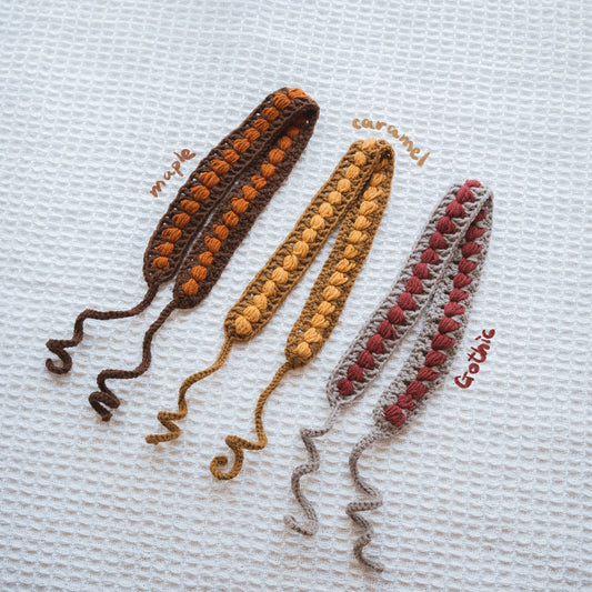 手作鈎織髮帶-泡泡髮帶-miyabi-crochet