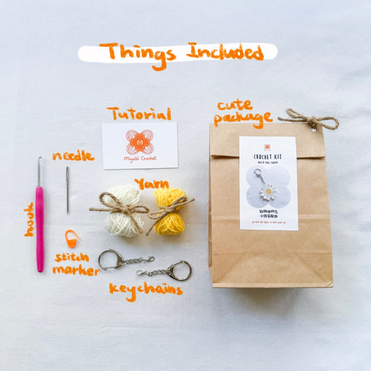 鈎織材料包-小雛菊掛飾-miyabi-crochet