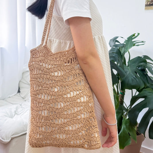 鈎織鏤空海浪袋-miyabi-crochet