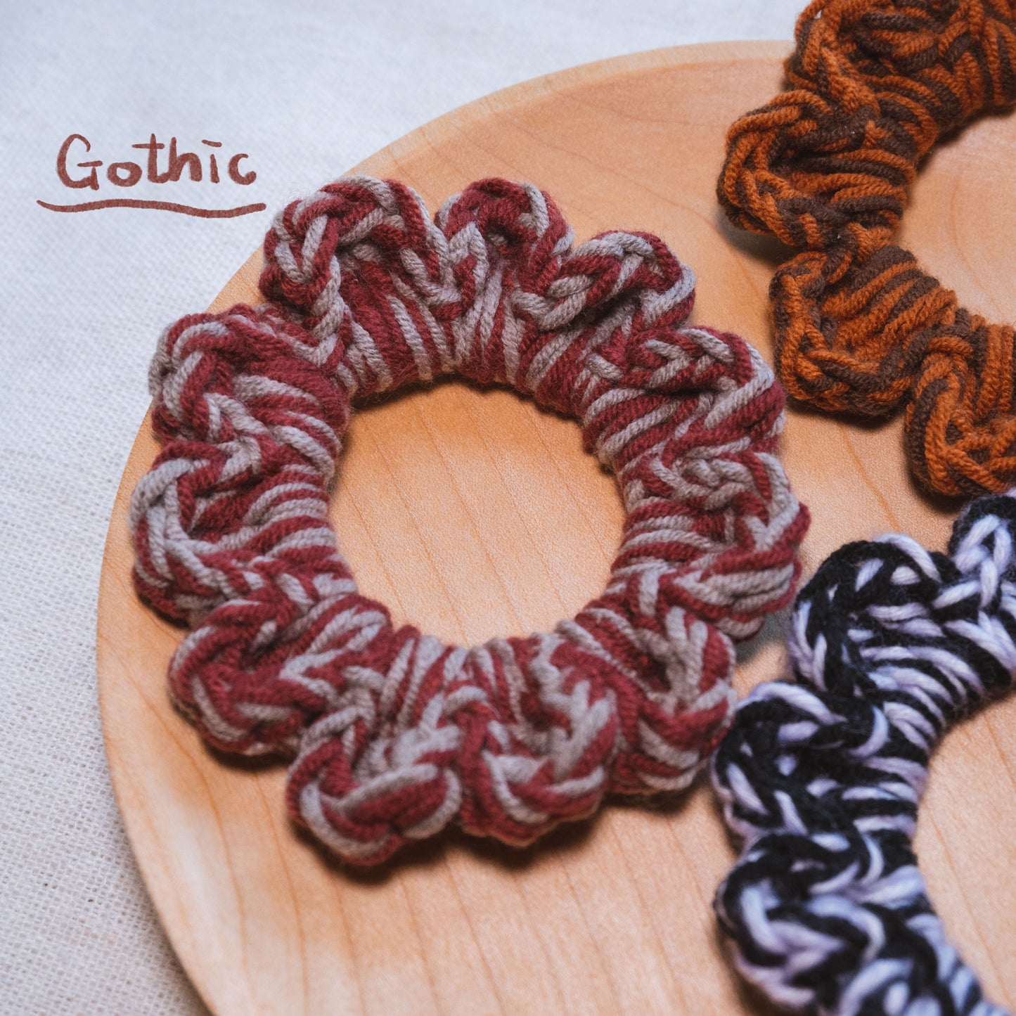 手作鈎織髮圈-花花邊髮圈-miyabi-crochet