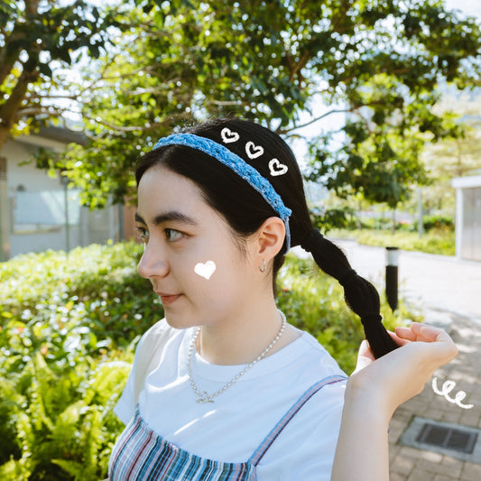 手工鈎織混染麻花髮帶