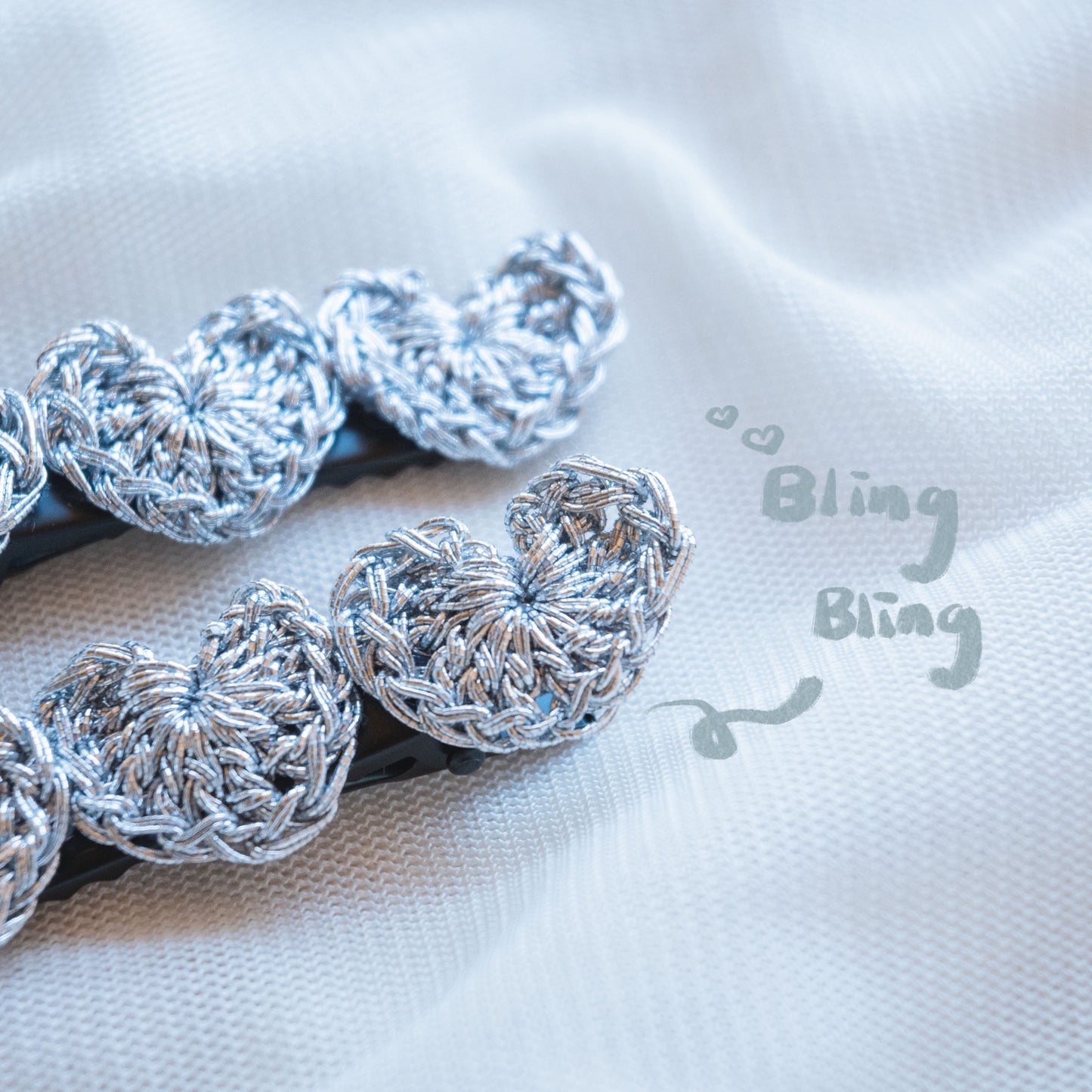 Bling Bling Heart Hair Clip (a pair)