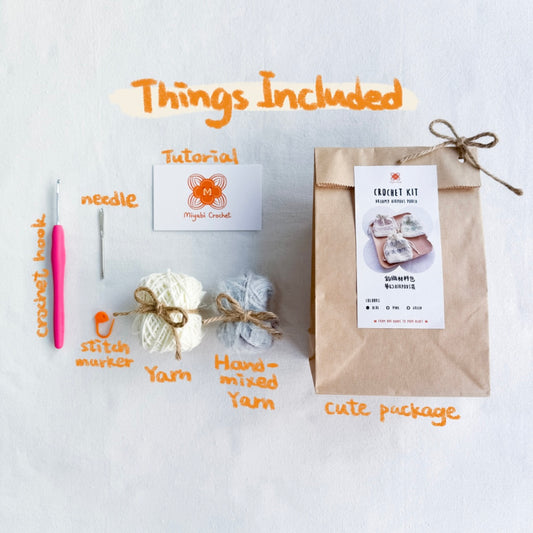 鈎織材料包-夢幻AirPods袋-miyabi-crochet