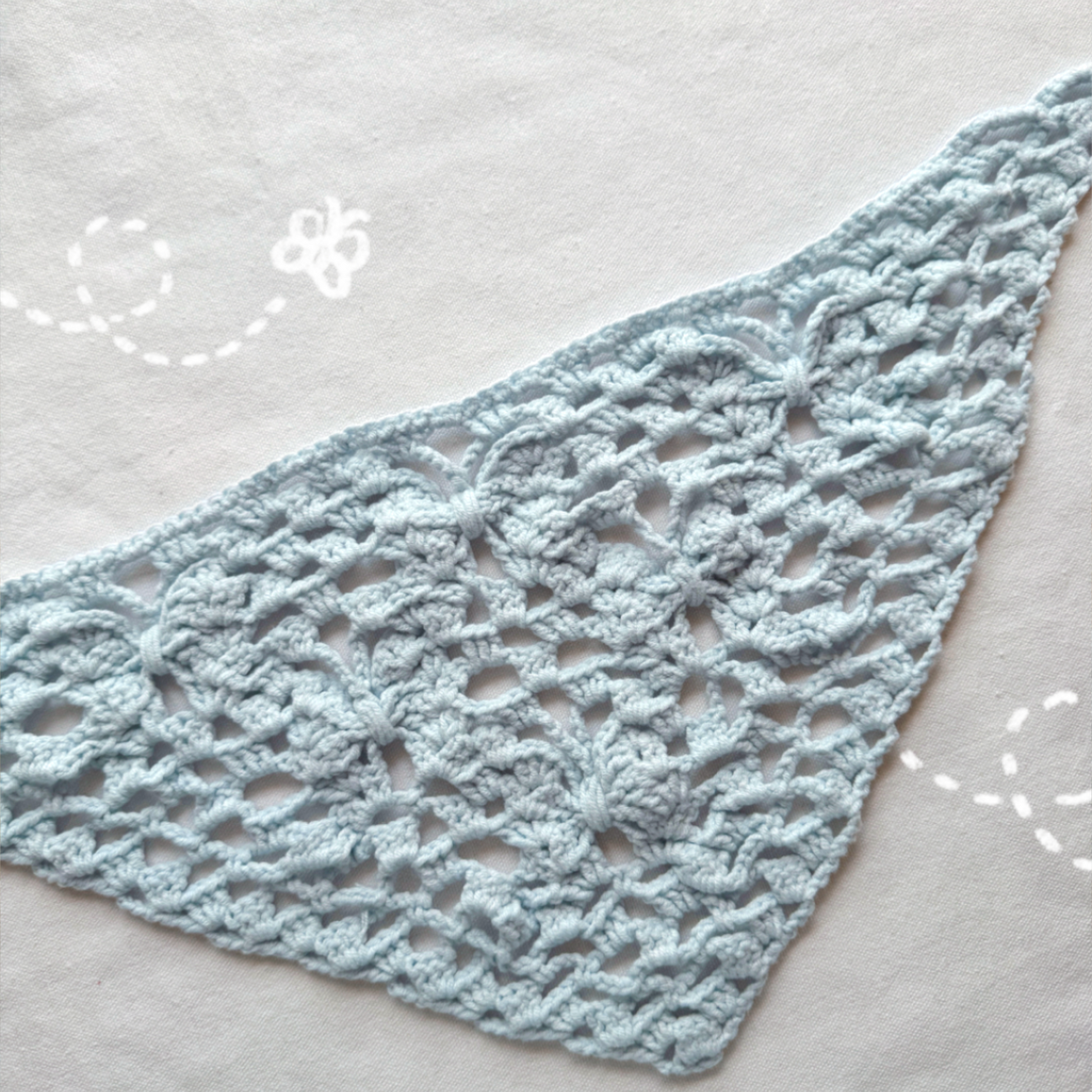 手工鈎織頭巾-蝴蝶頭巾-miyabi-crochet