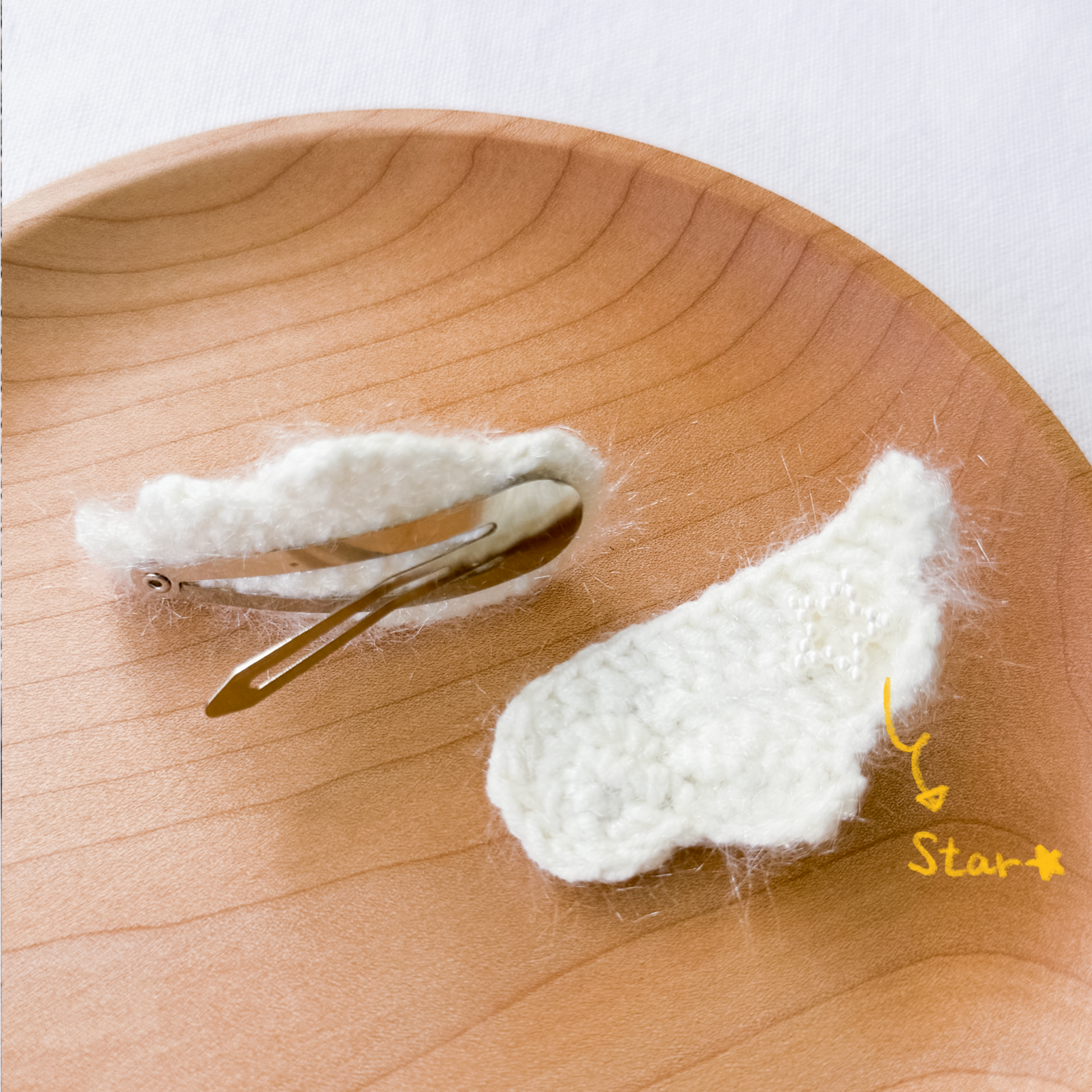 鈎織天使之翼髮夾-miyabi-crochet