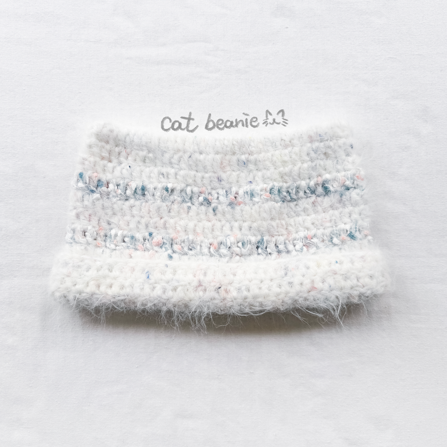 鈎織毛毛貓耳帽-miyabi-crochet