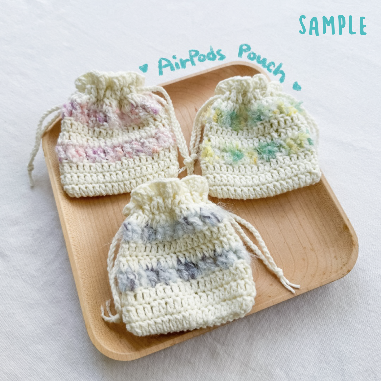 鈎織材料包-夢幻AirPods袋-miyabi-crochet