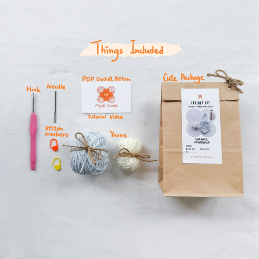 鈎織可收納花花飲品袋材料包-miyabi-crochet