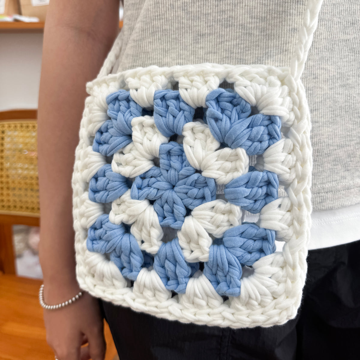 零基礎鈎織材料包-祖母格斜孭袋-miyabi-crochet