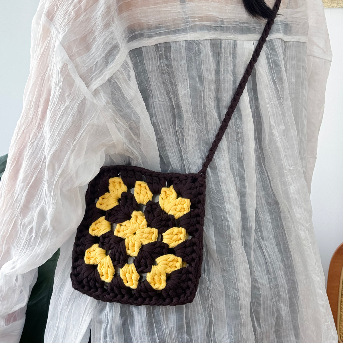零基礎鈎織材料包-祖母格斜孭袋-miyabi-crochet