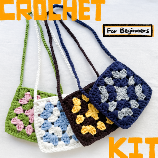 零基礎鈎織材料包-祖母格斜孭袋-miyabi-crochet