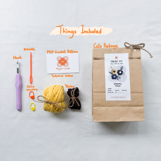 鈎織大花花掛飾材料包-miyabi-crochet