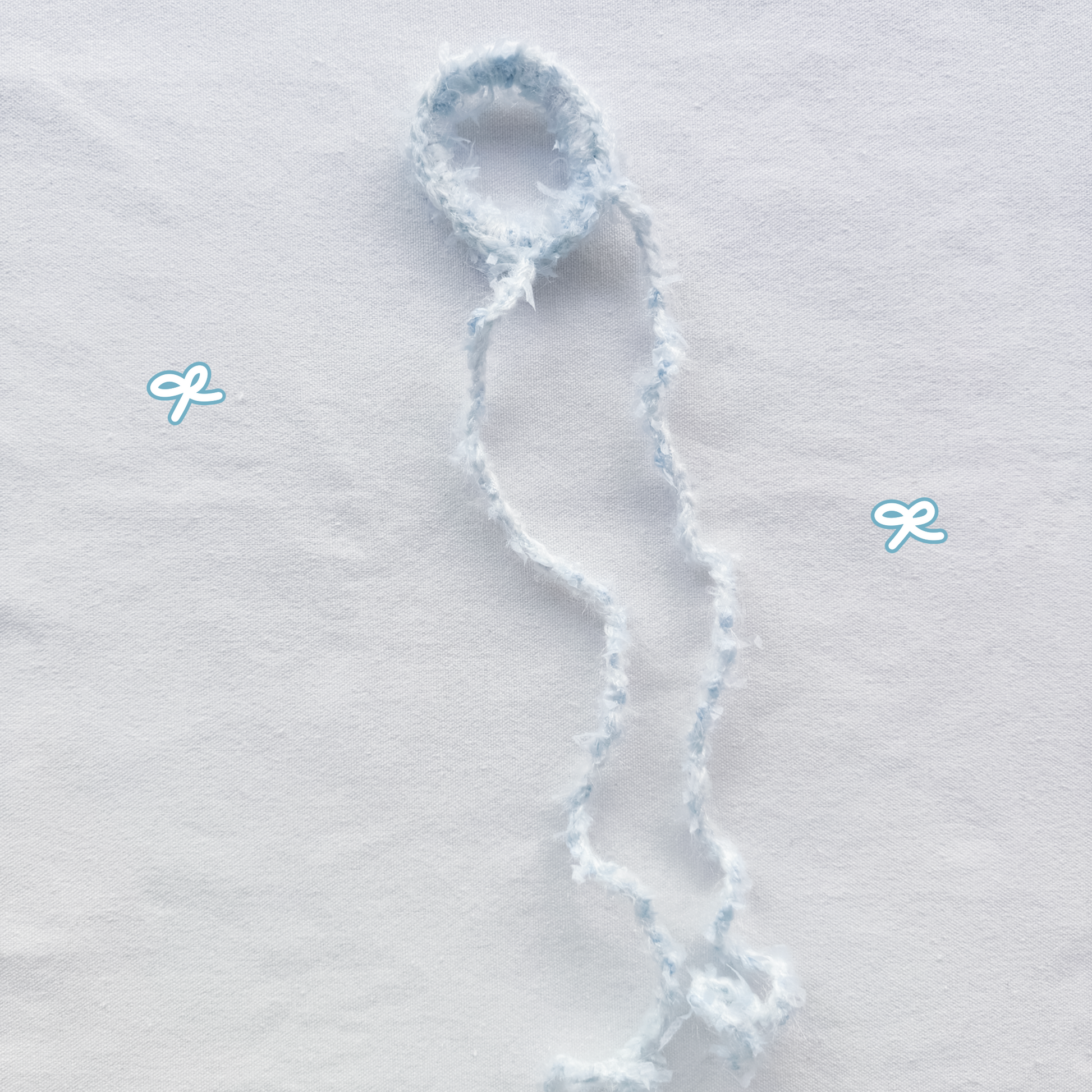 鈎織手混線長綁帶髮圈-miyabi-crochet