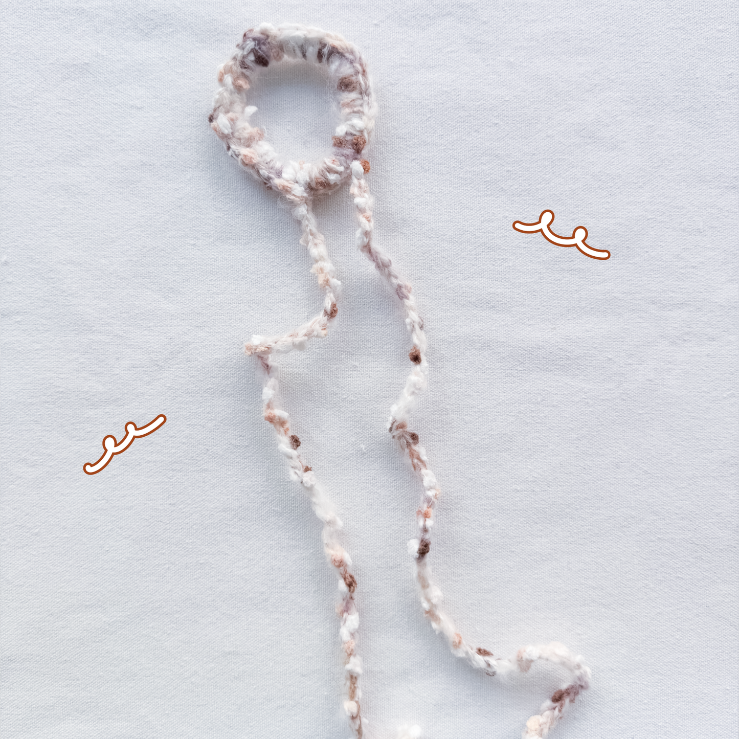 鈎織手混線長綁帶髮圈-miyabi-crochet