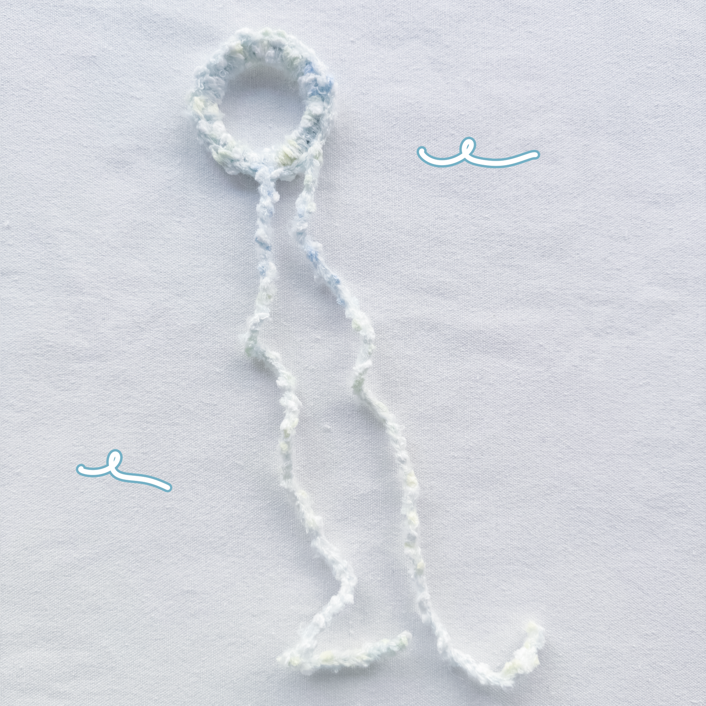 鈎織手混線長綁帶髮圈-miyabi-crochet