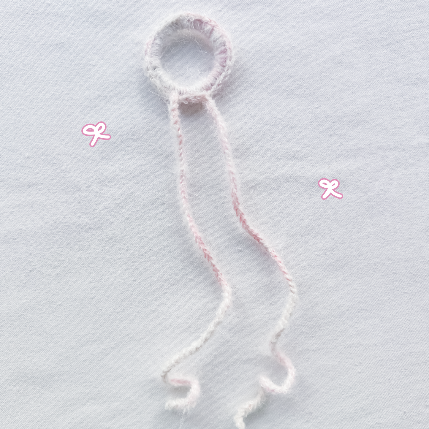 鈎織手混線長綁帶髮圈-miyabi-crochet