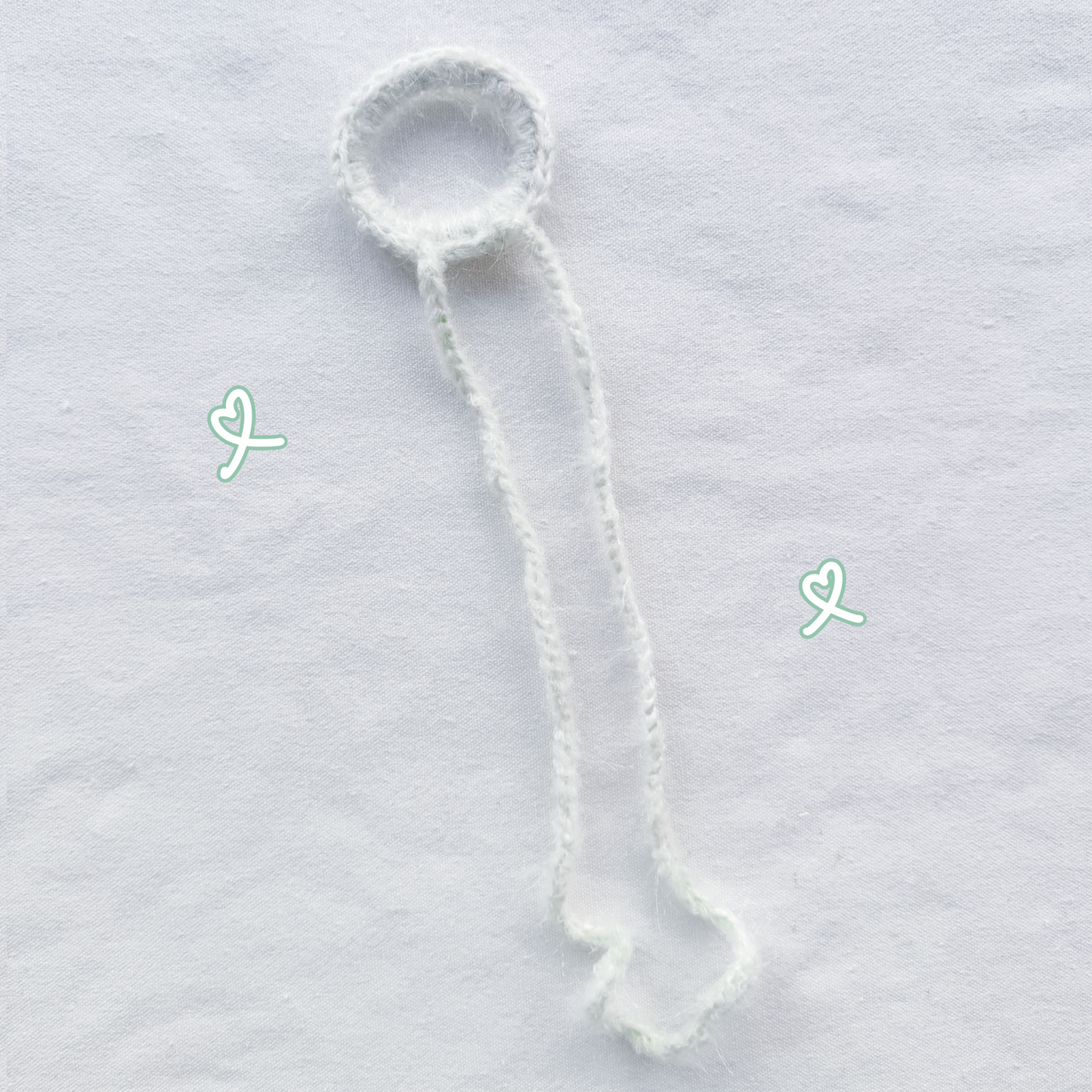 鈎織手混線長綁帶髮圈-miyabi-crochet