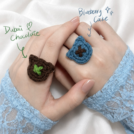 鈎織貓貓鈕扣戒指-miyabi-crochet