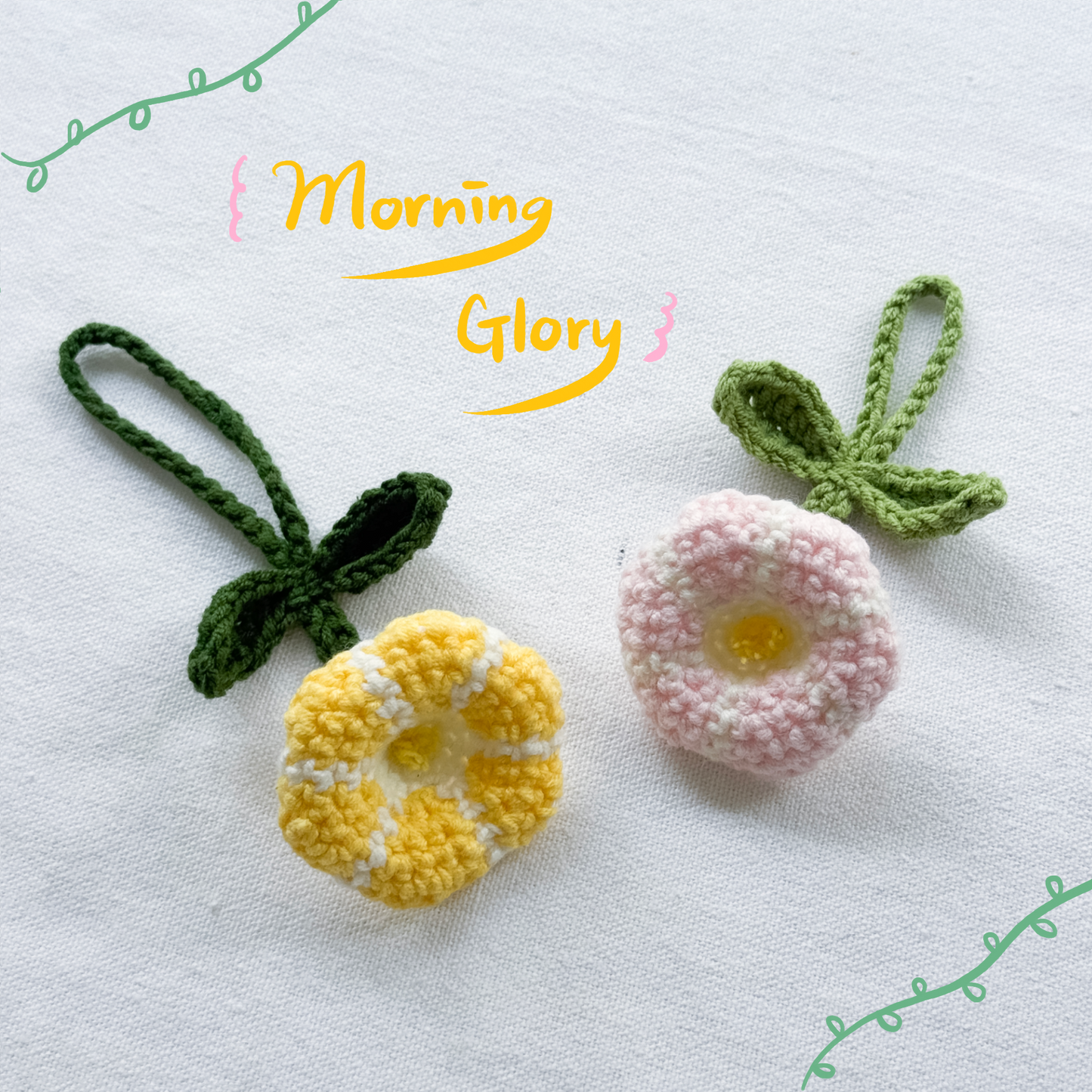鈎織春日花朵掛飾-miyabi-crochet