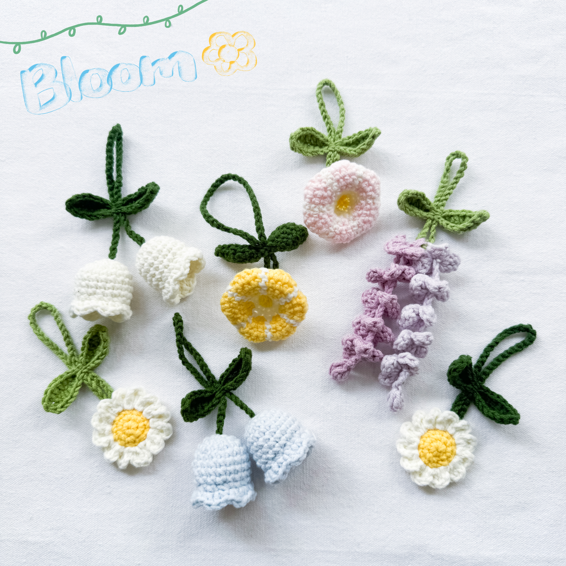 鈎織春日花朵掛飾-miyabi-crochet