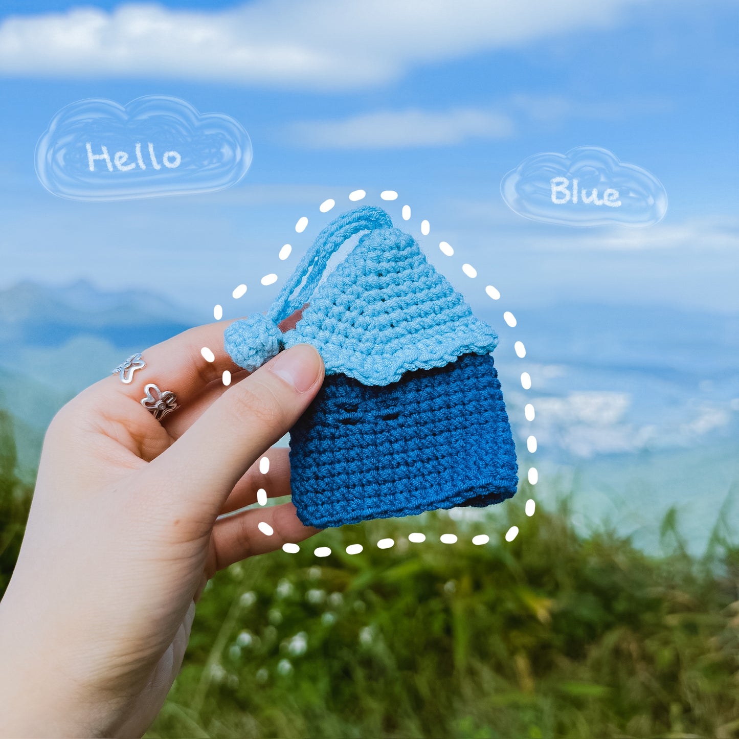 手作鈎織鎖匙包-森林精靈小屋鎖匙包-miyabi-crochet