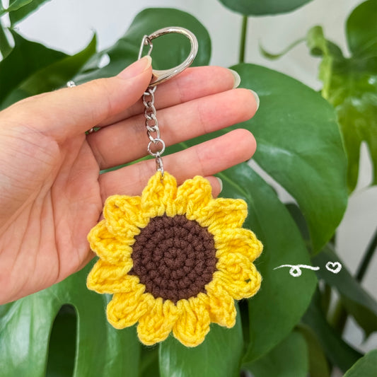 手工鈎織掛飾-太陽花掛飾-miyabi-crochet
